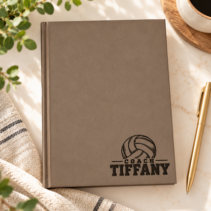 Volleyball Coach Leatherette Journal