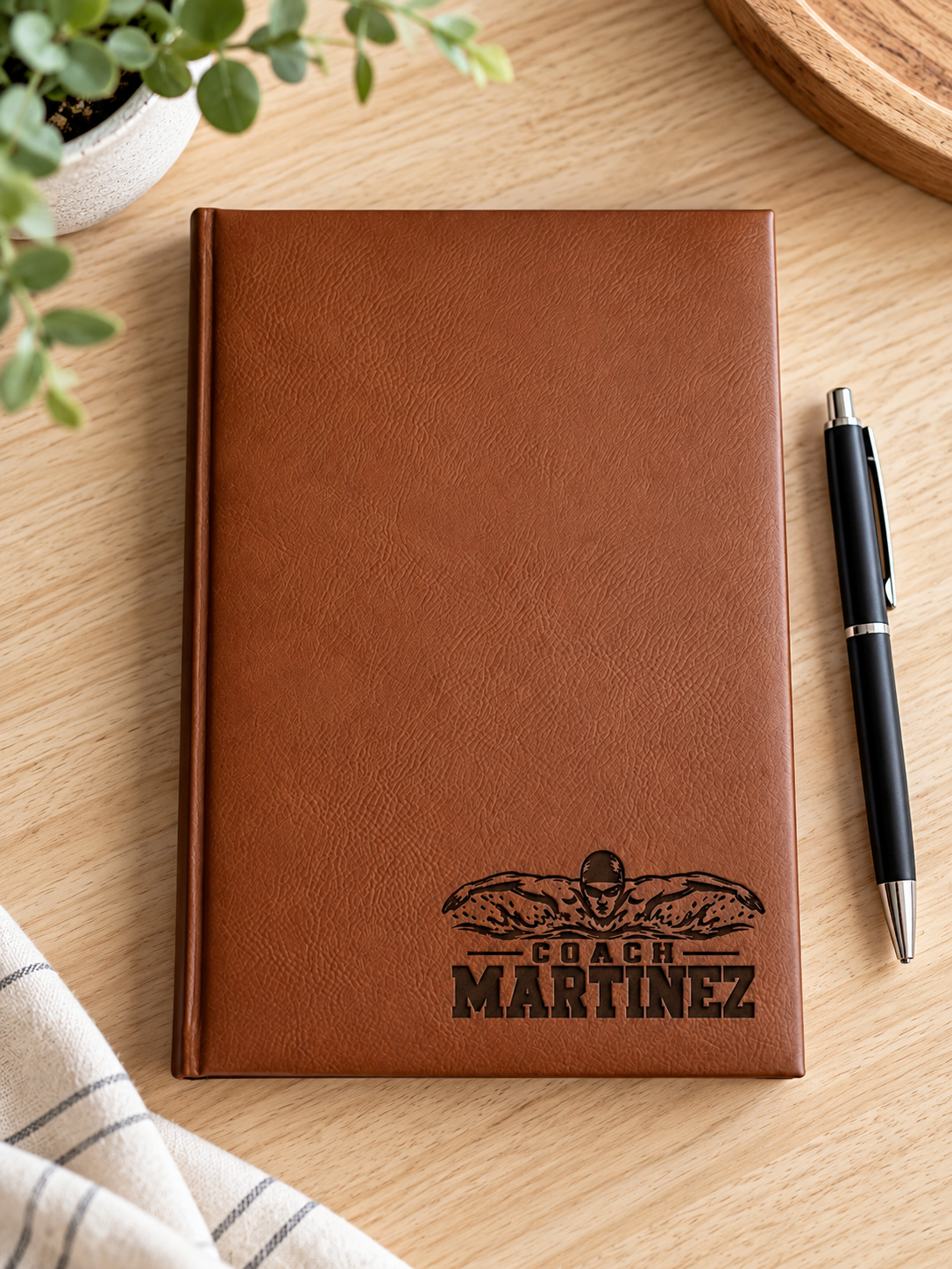Swimming Coach Leatherette Journal