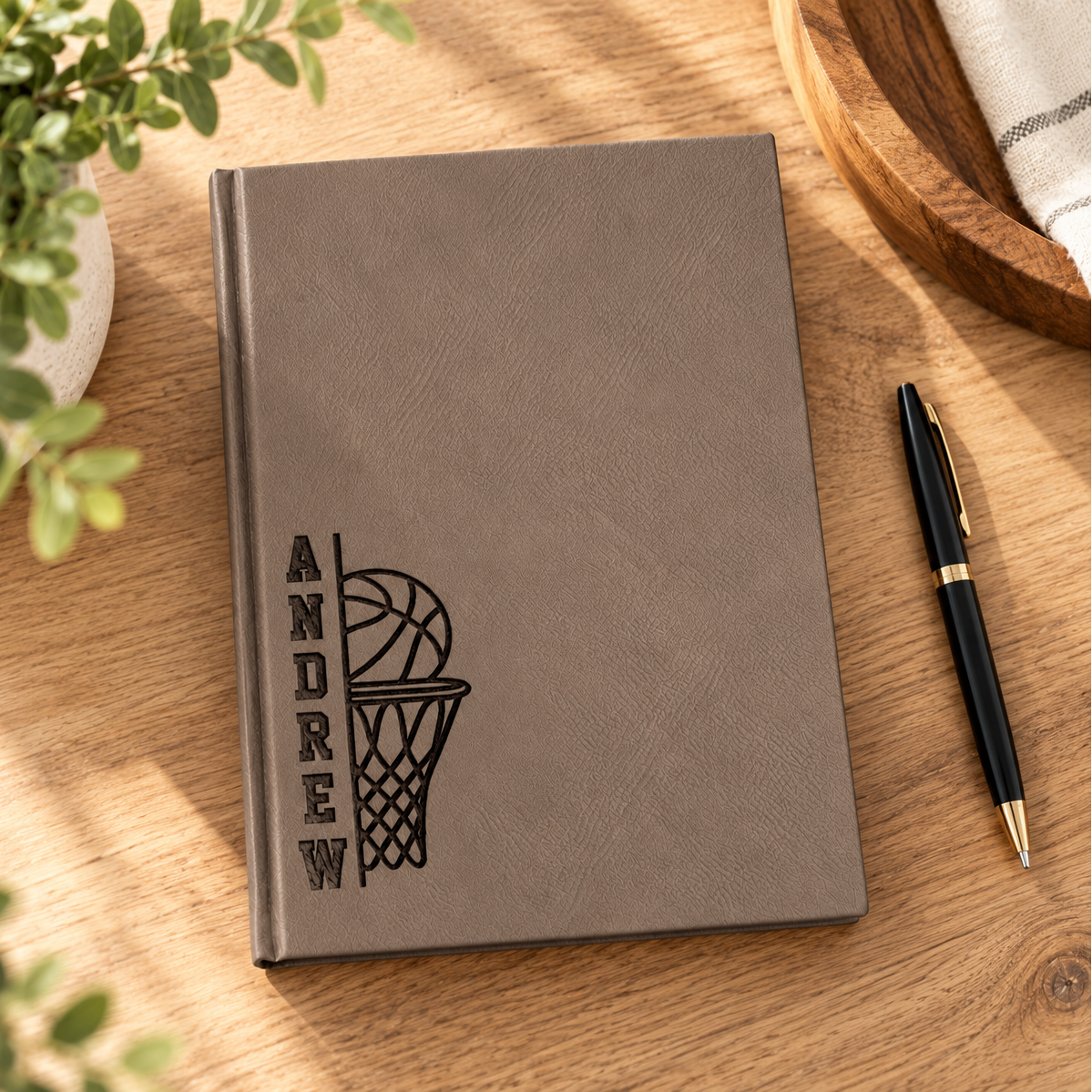 Personalized Basketball Leatherette Journal