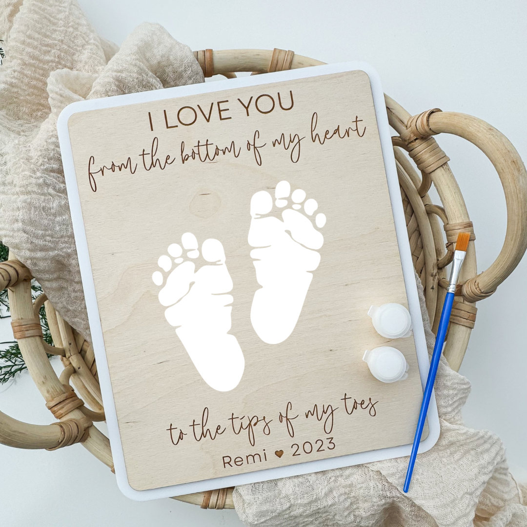 I Love You Footprint Art