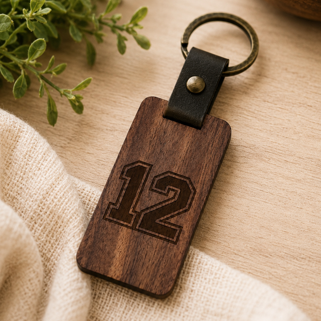 MSC Rectangle Wood Keychain