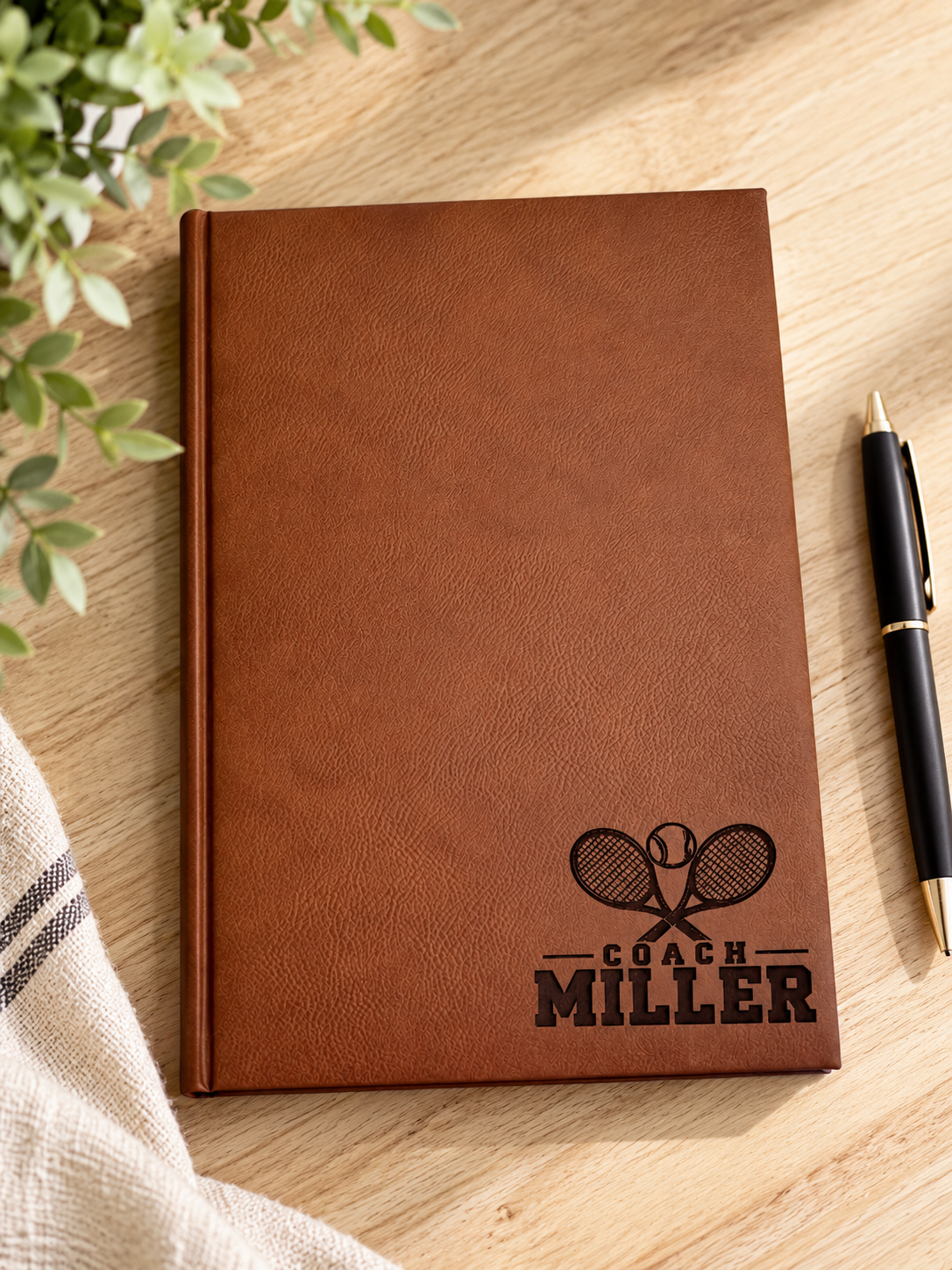 Tennis Coach Leatherette Journal