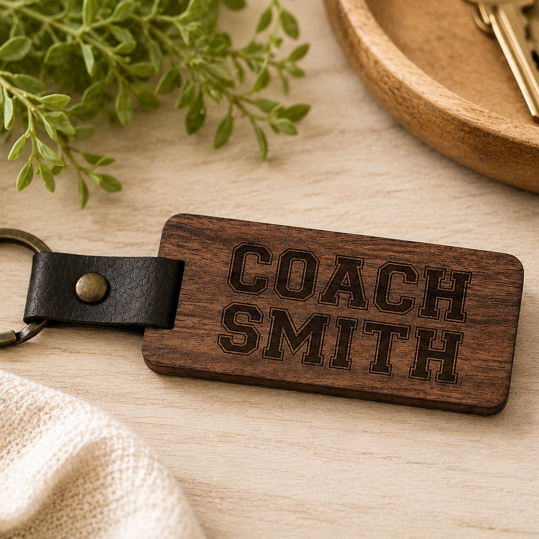 MSC Rectangle Wood Keychain