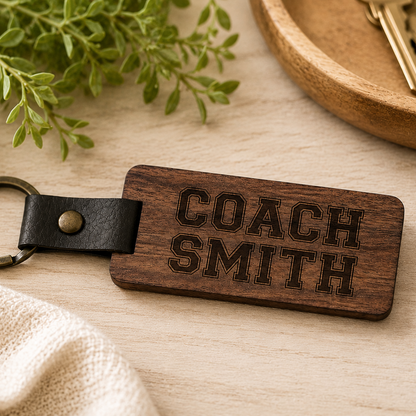 MSC Rectangle Wood Keychain