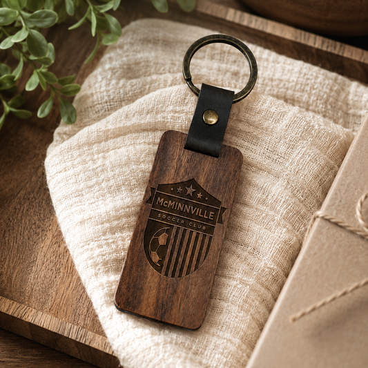 MSC Rectangle Wood Keychain