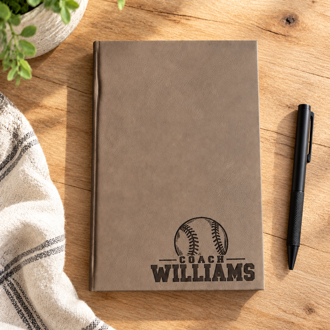 Baseball/Softball Coach Leatherette Journal