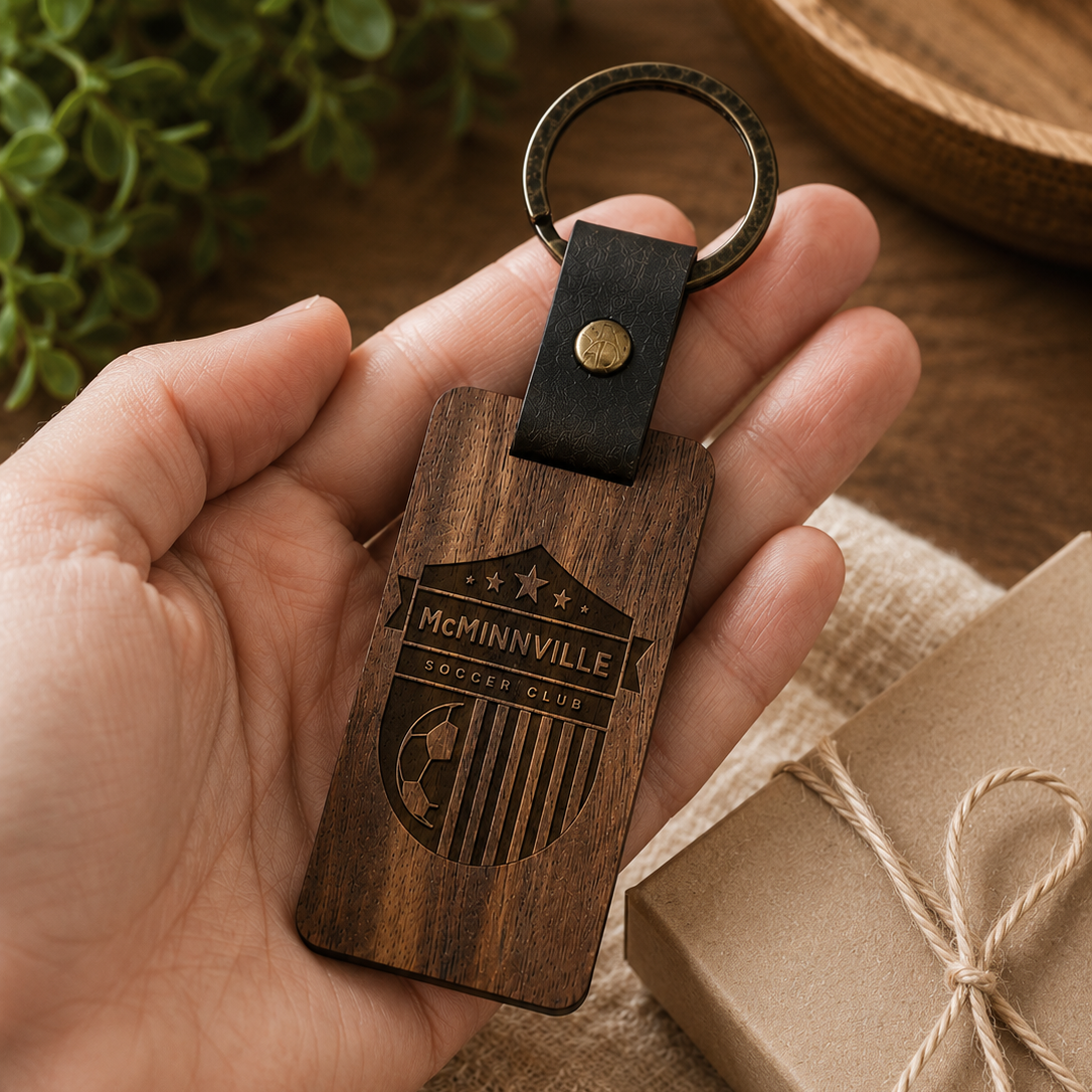 MSC Rectangle Wood Keychain