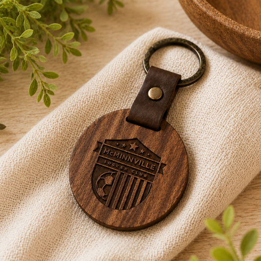 MSC Circle Wood Keychain