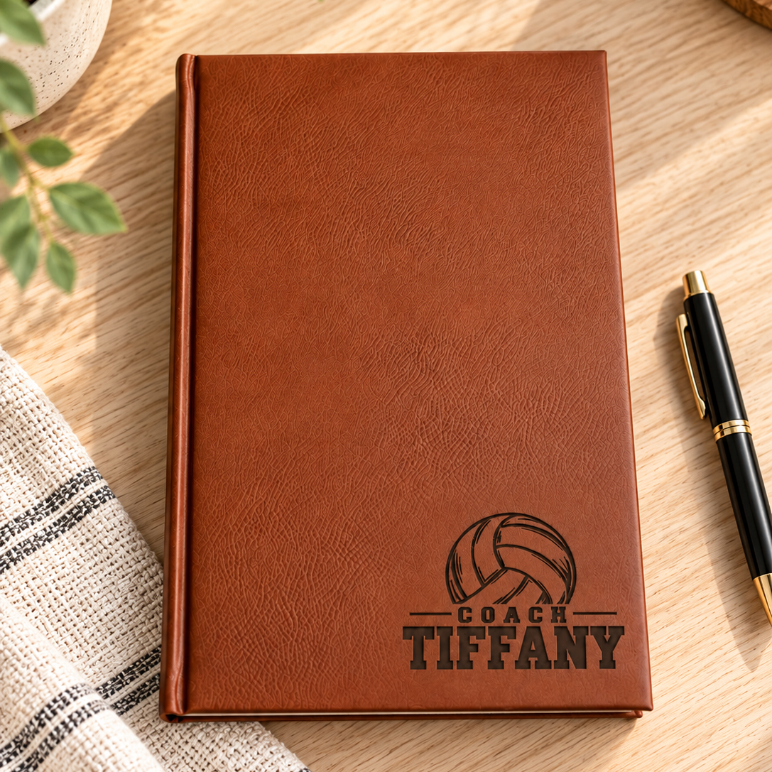 Volleyball Coach Leatherette Journal