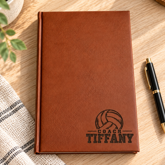 Volleyball Coach Leatherette Journal