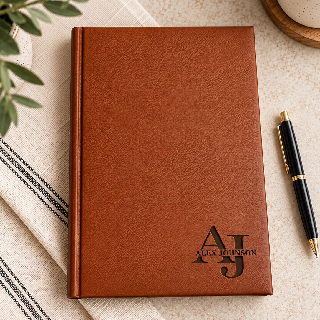 Monogram Leatherette Journal
