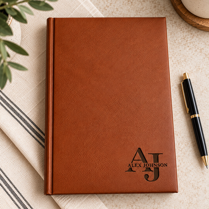 Monogram Leatherette Journal