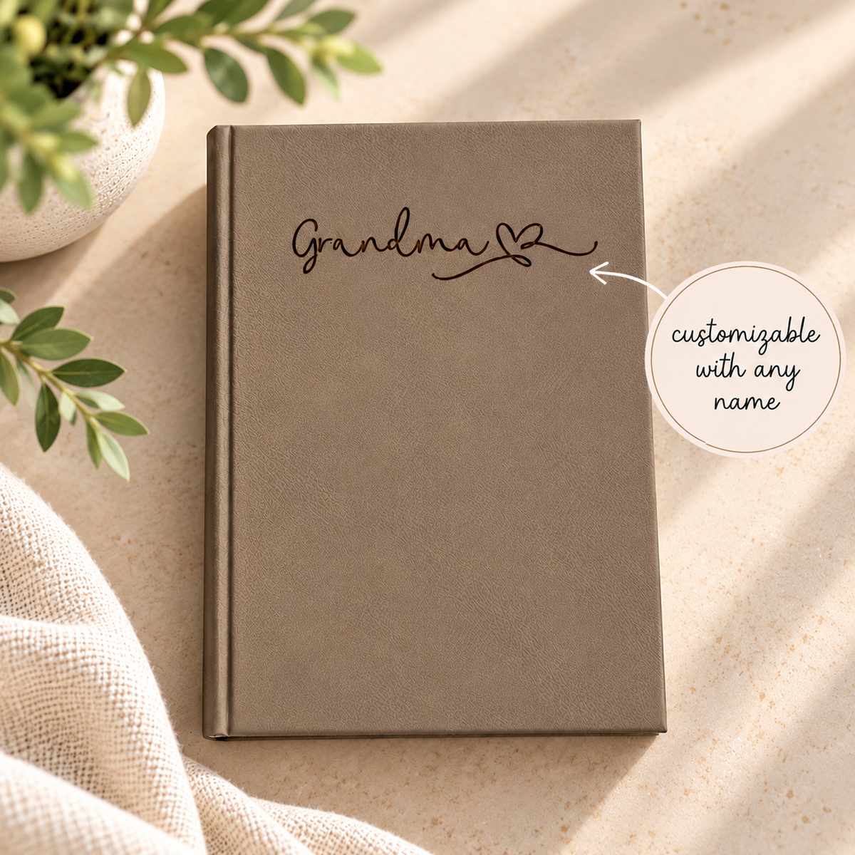 Customizable Grandparent Leatherette Journal