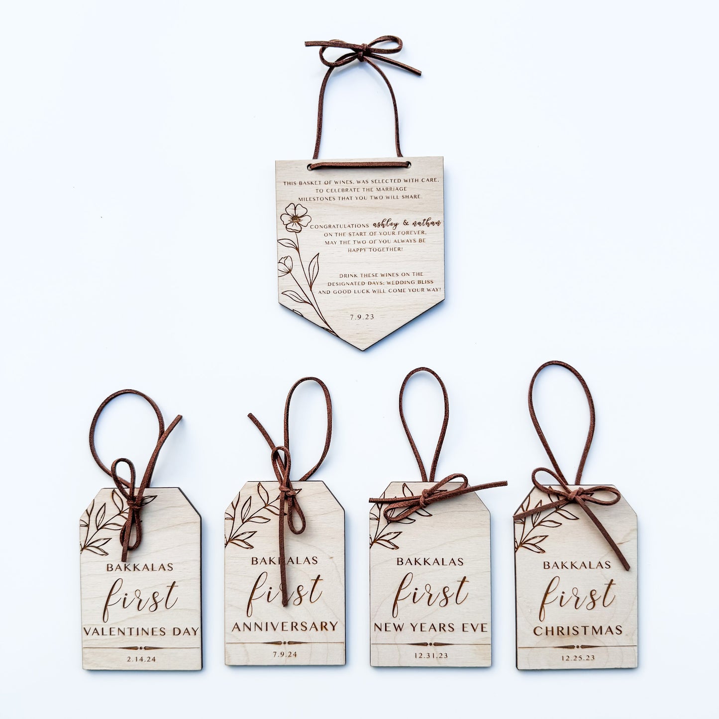 Wedding Gift - Wine Basket Tag Set