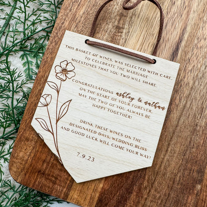 Wedding Gift - Wine Basket Tag Set