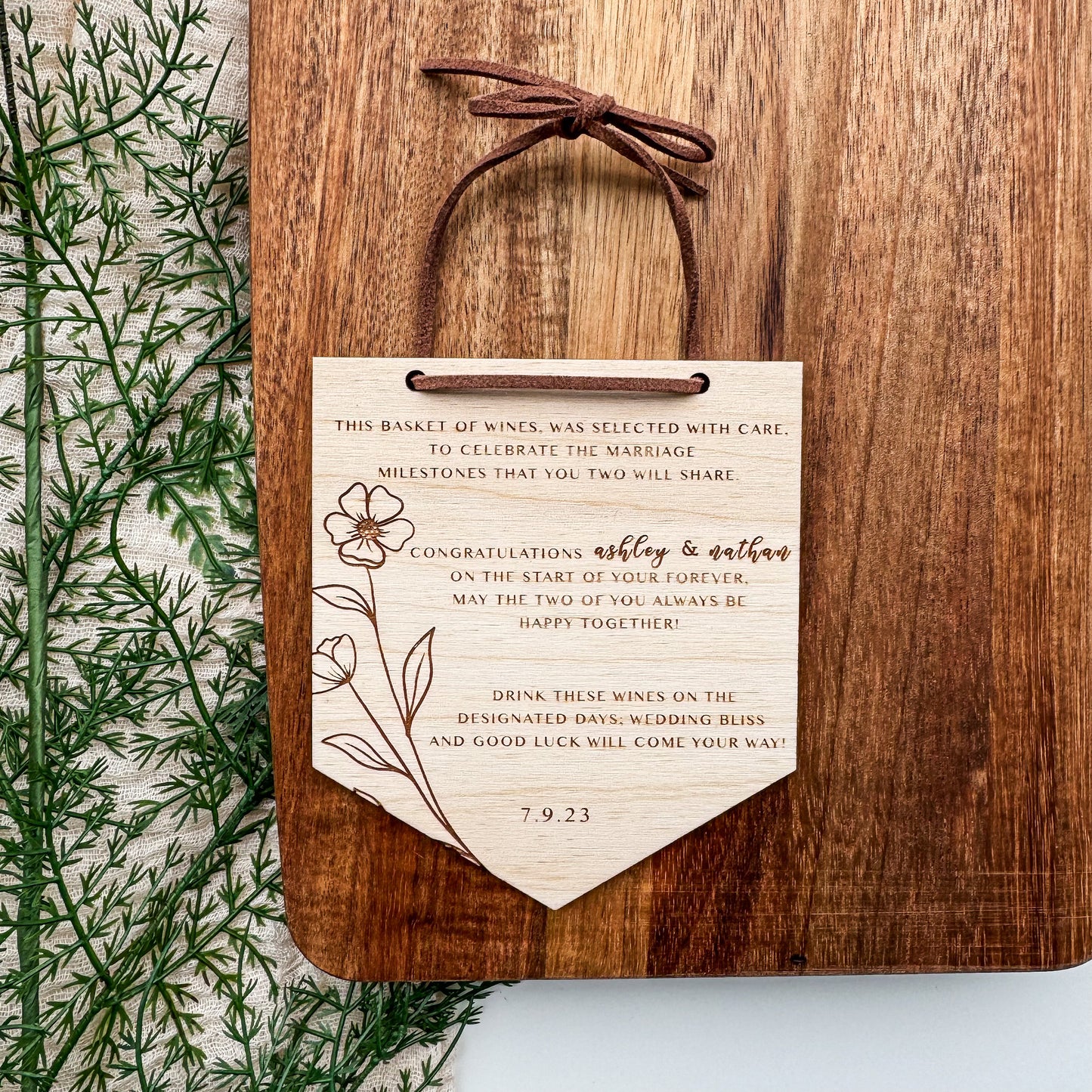 Wedding Gift - Wine Basket Tag Set